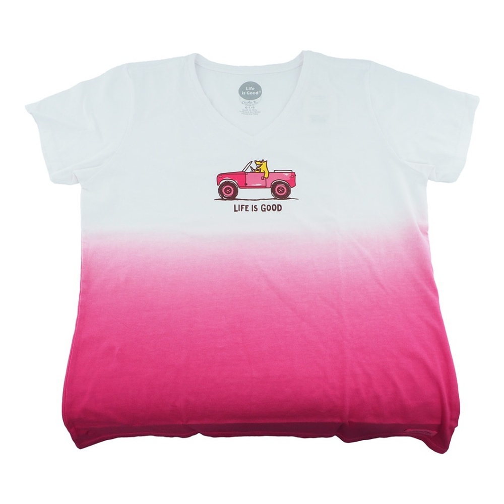 Life Is Good Women's V-Neck 4 x 4 Rocket Crusher Vee
